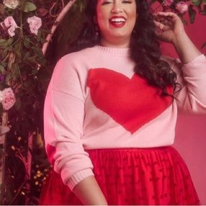 Women’s size 14/16 Eloquii Pink & Red Valentine’s Day Seeater